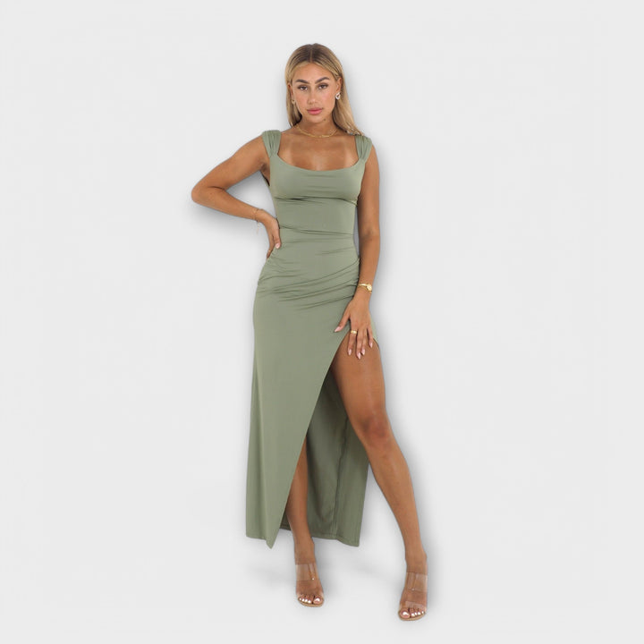 Ellie | Robe midi à laçage dans le dos