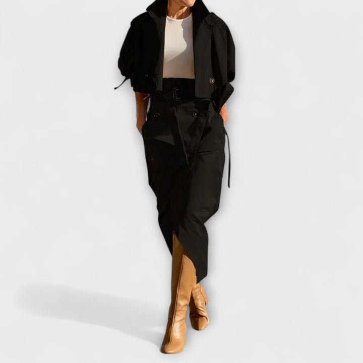 Lyra - Élégante veste et jupe midi avec poches