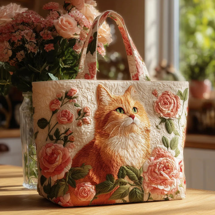 SAC MATELASSÉ | GINGER CAT WITH ROSES