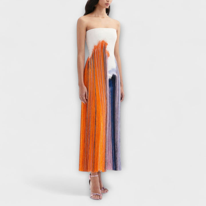 Summer | Robe chic colorblock à pompons tendance
