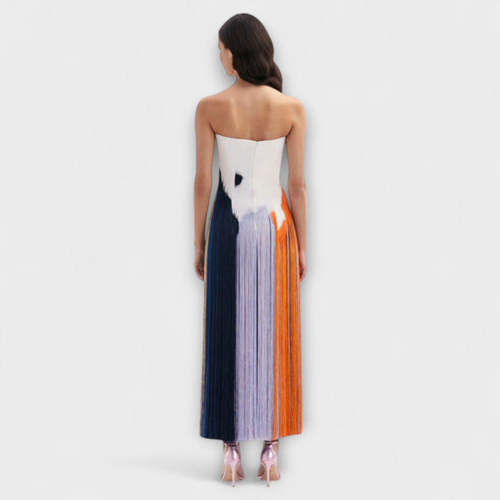 Summer | Robe chic colorblock à pompons tendance
