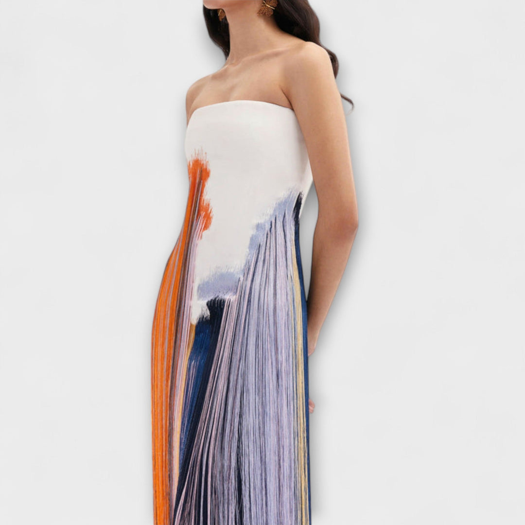 Summer | Robe chic colorblock à pompons tendance