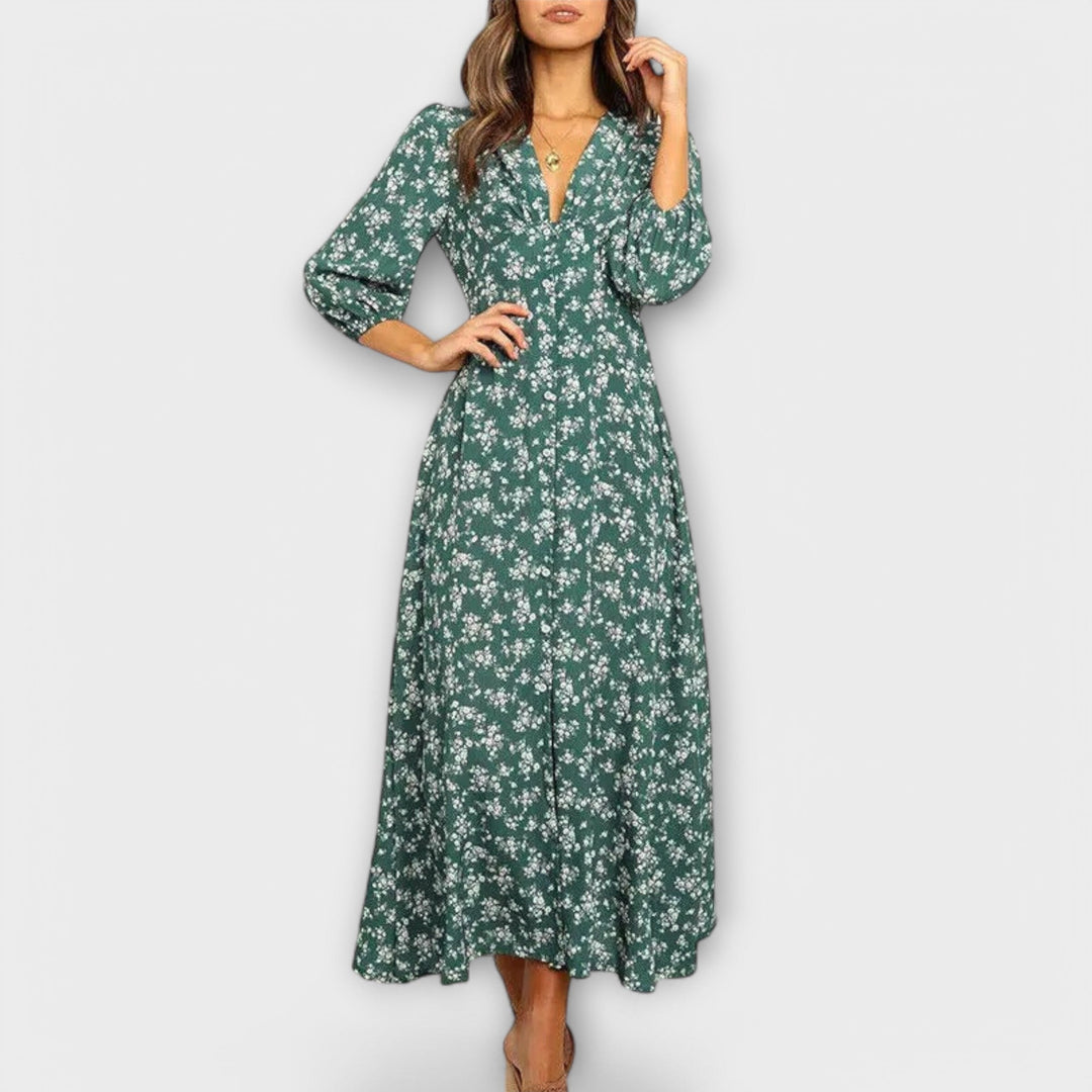 Robe maxi à motif fleuri pour femme