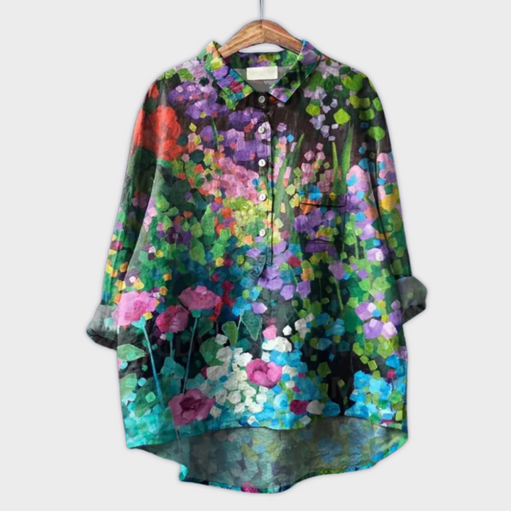 Magdalena - Blouse faite main pour femme à design floral