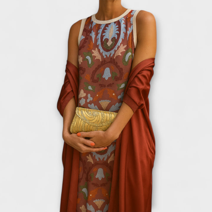 Raffaella | Élégante robe longue avec étole assortie