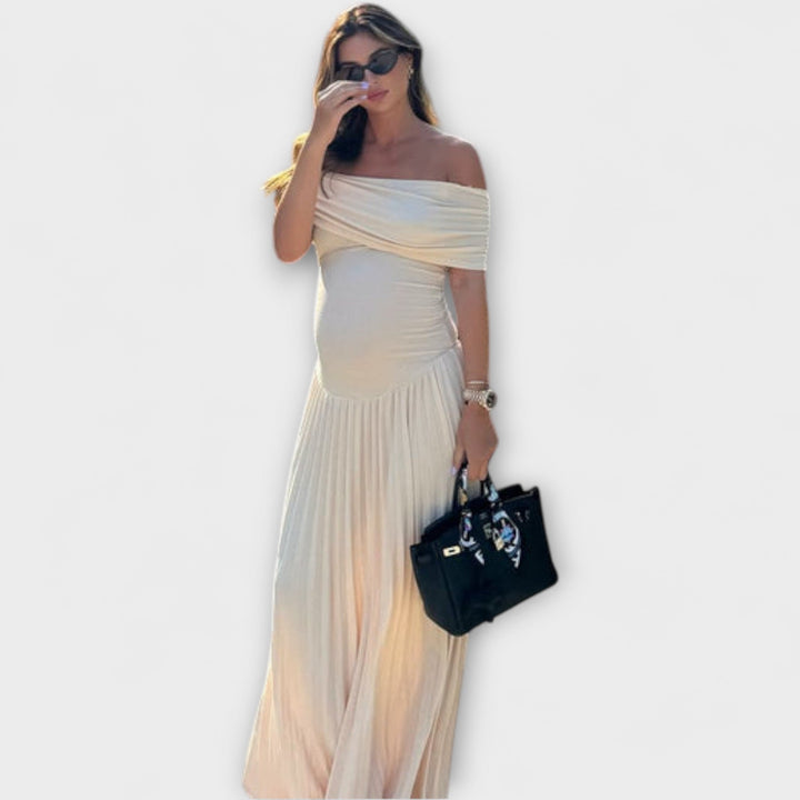 Amara | Robe maxi de grossesse à plis