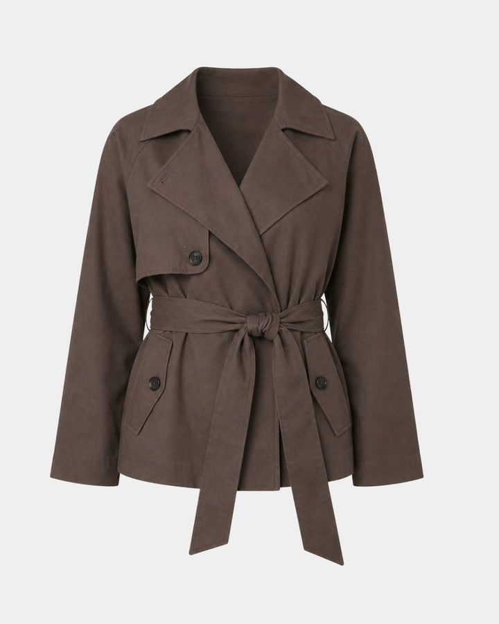 LYSIANNE | TRENCH CROISÉ MARRON