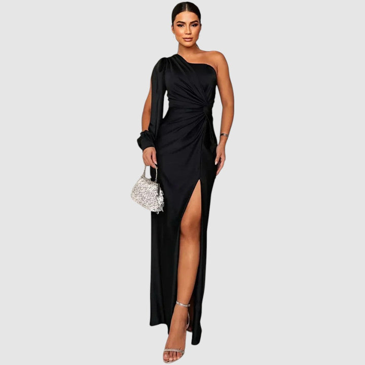 Meda | Robe maxi à une épaule et haute fente