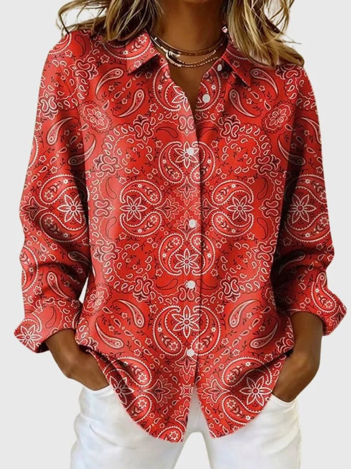 Katharina - Chemisier boutonné à motif cachemire