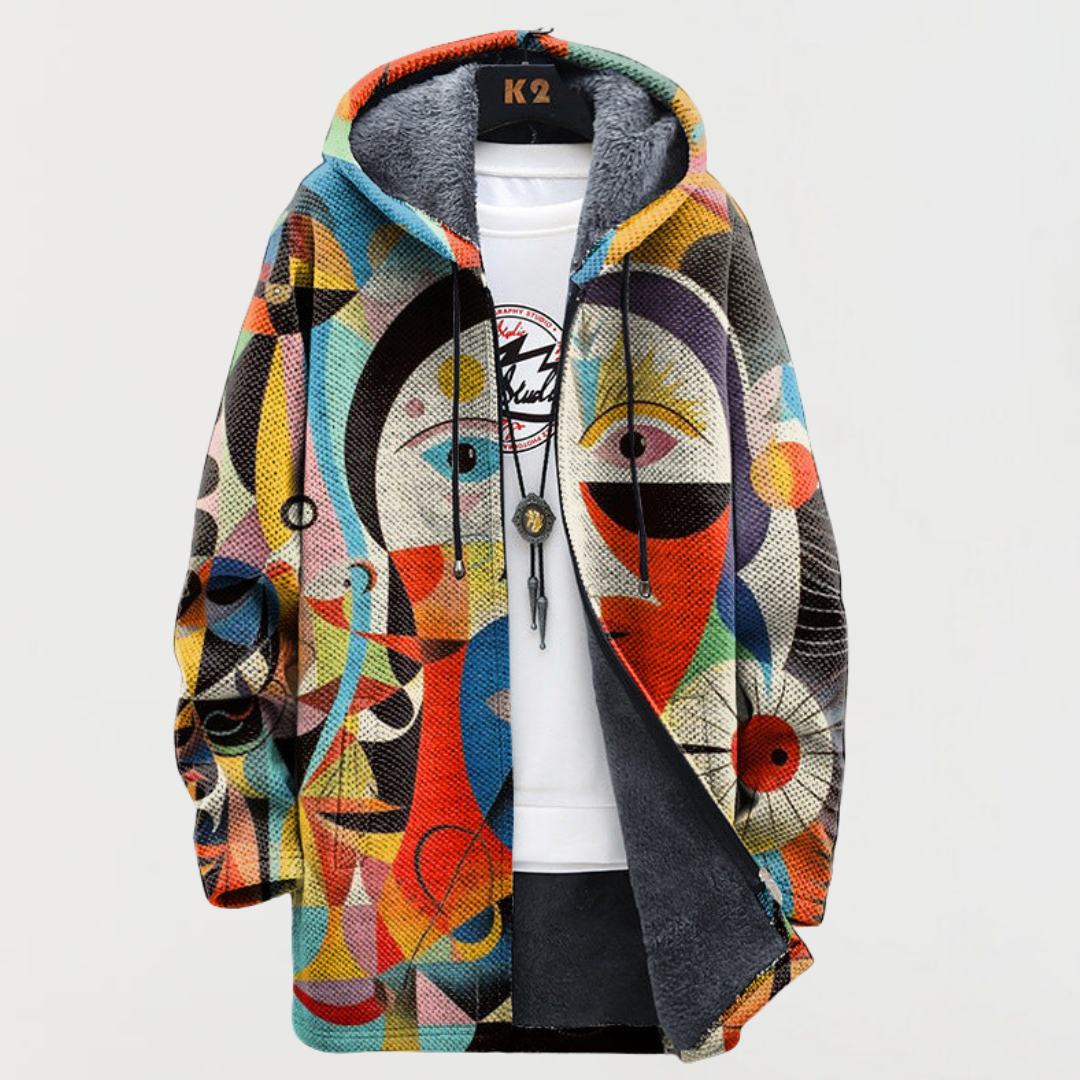 Bettina | Veste à capuche à lignes artistiques