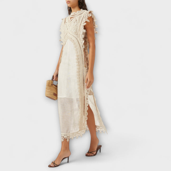 Mira | Robe maxi en organza ajouré tissé