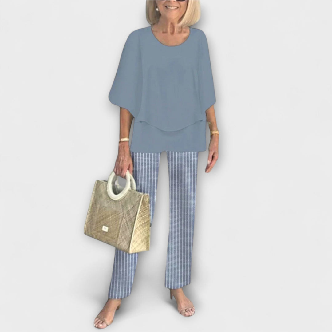Rosamund - Ensemble moderne avec chemisier confortable et pantalon