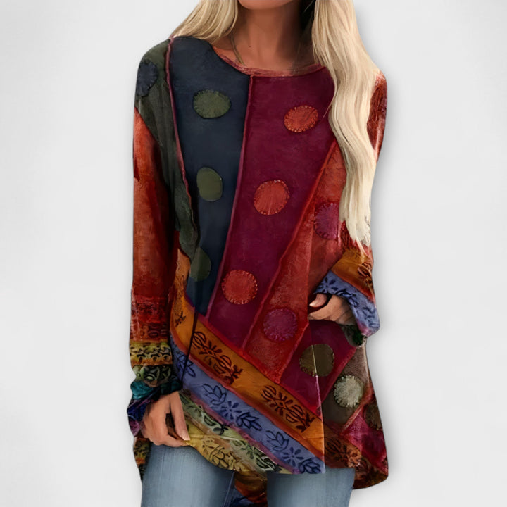 Blouse stylée pour femme à imprimé ethnique