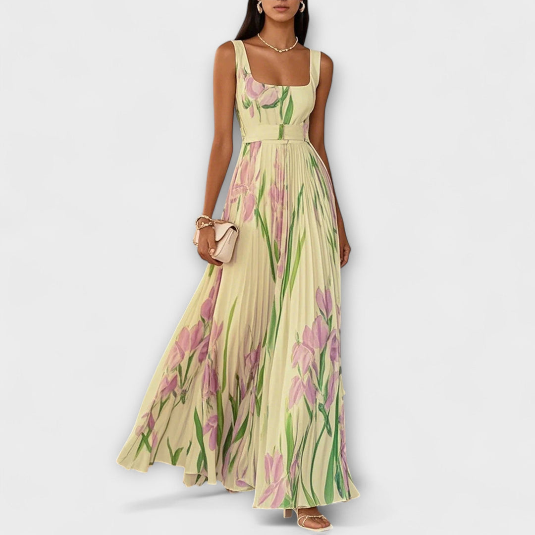 Penelope | Robe maxi trapèze en mousseline à imprimé floral