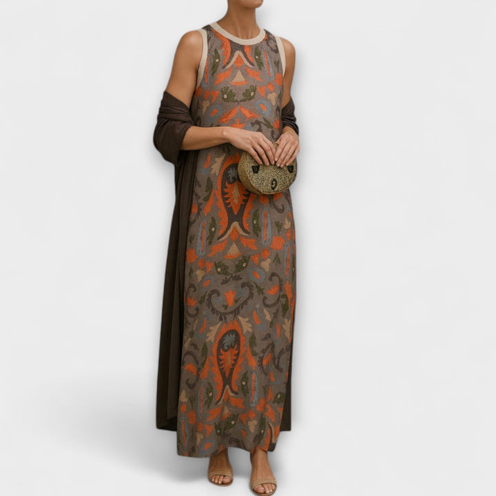 Raffaella | Élégante robe longue avec étole assortie