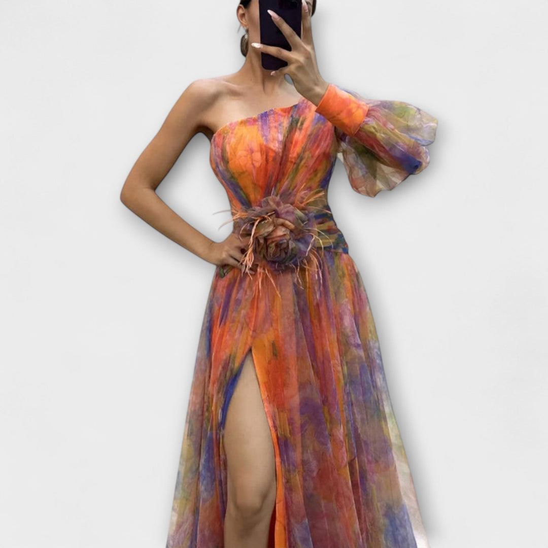 Minna | Robe maxi asymétrique Amelie