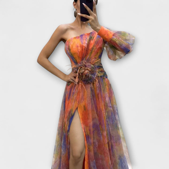 Minna | Robe maxi asymétrique Amelie