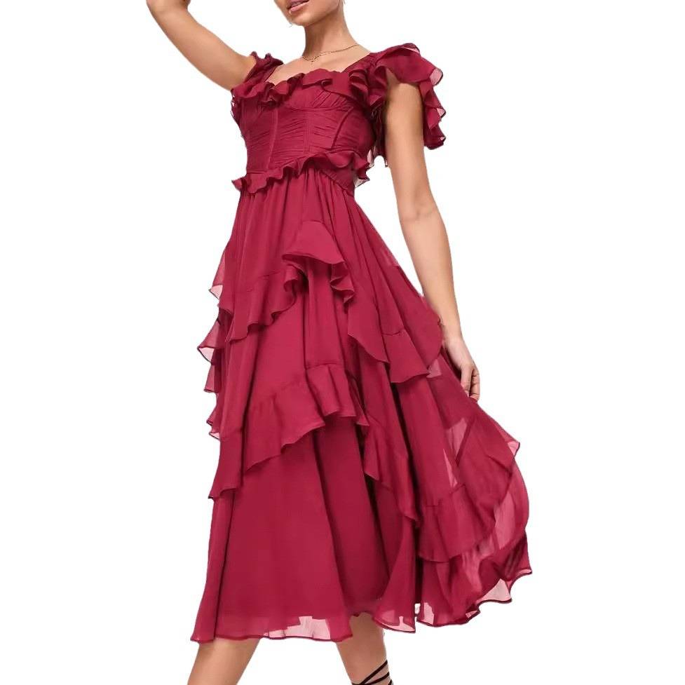 Elisa | Robe à détails volantés
