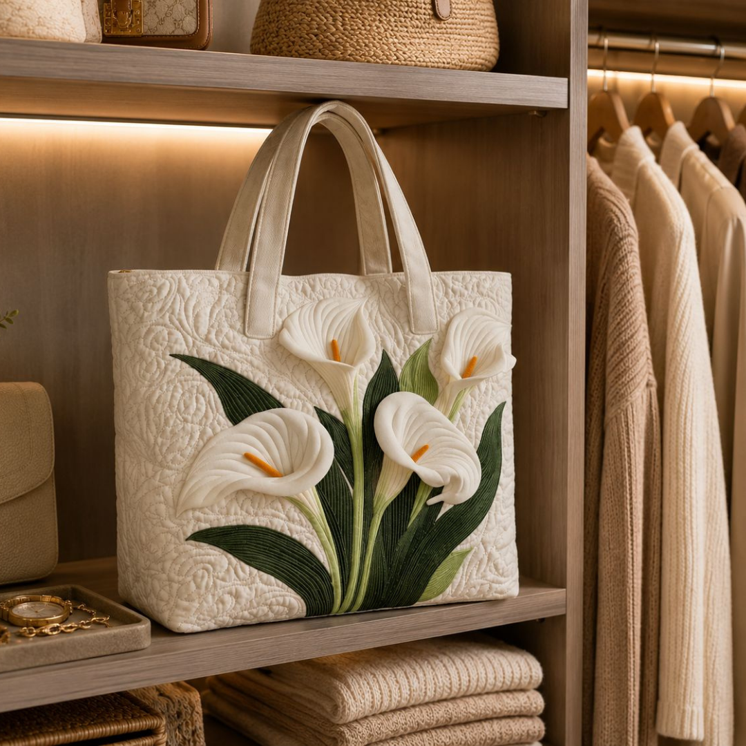 SAC MATELASSÉ | WHITE CALLA LILIES