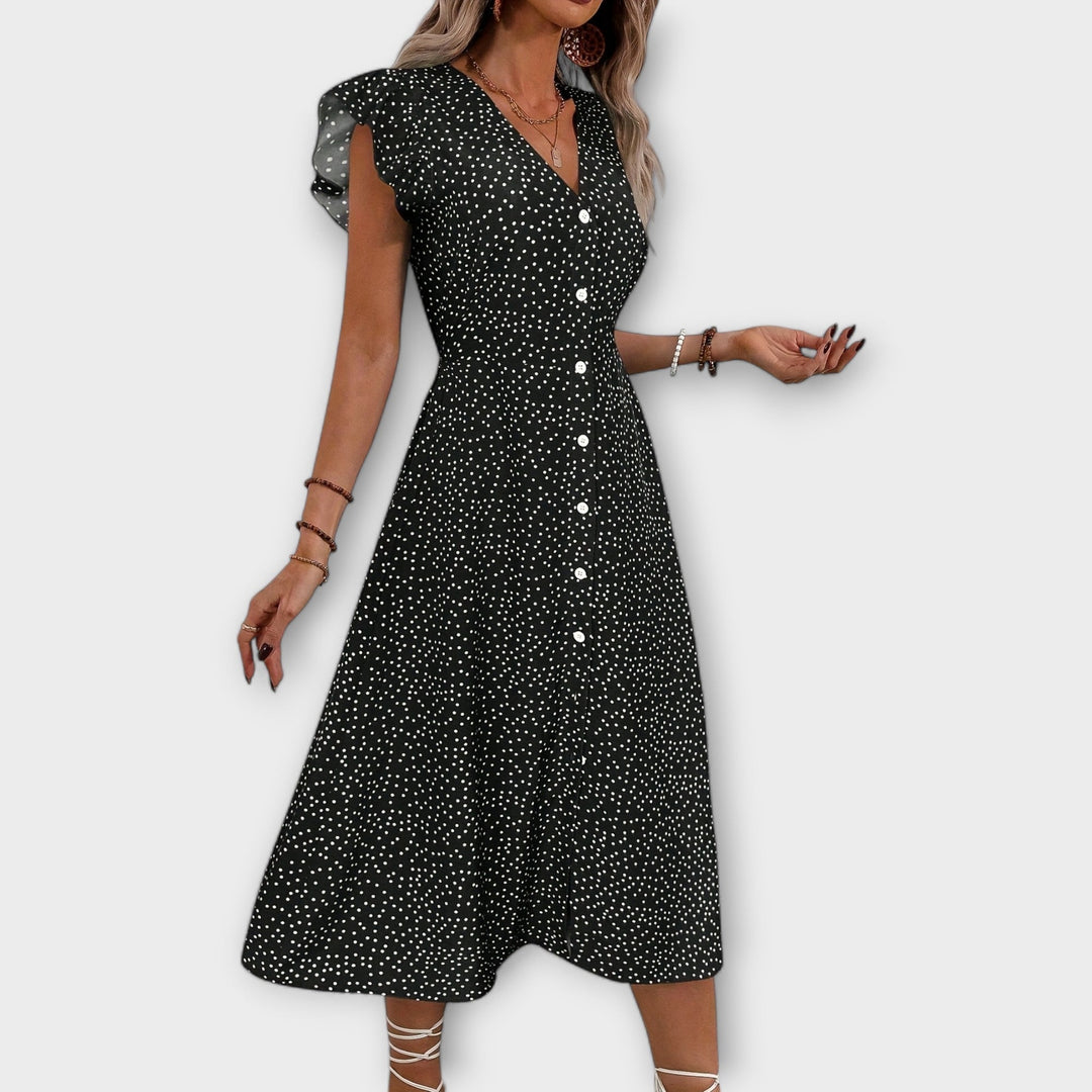 Chic robe midi à pois