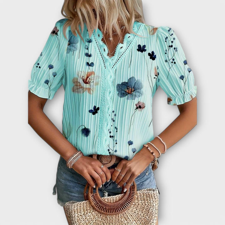 Emily - Blouse tendance à col pointu