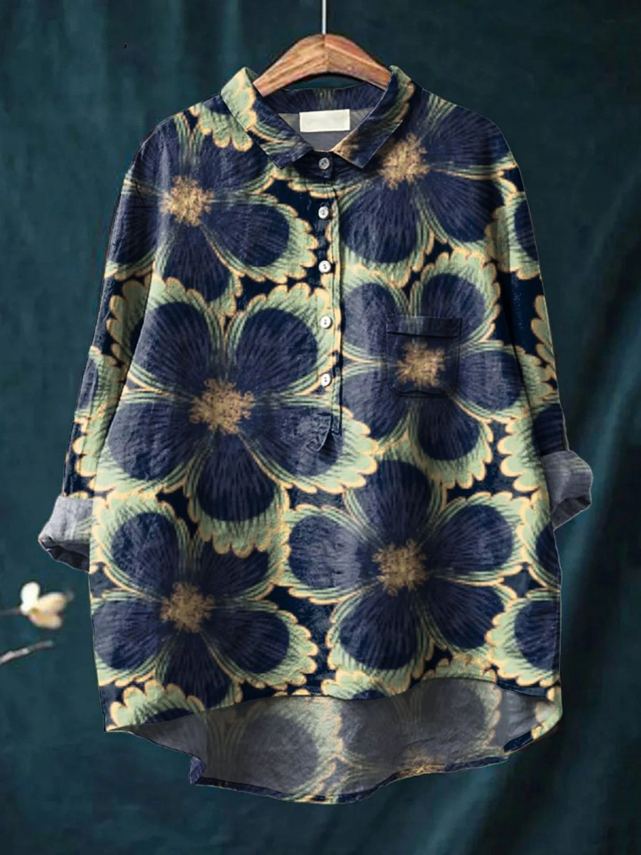 Annemarie | Blouse décontractée pour femme de style fleuri vintage