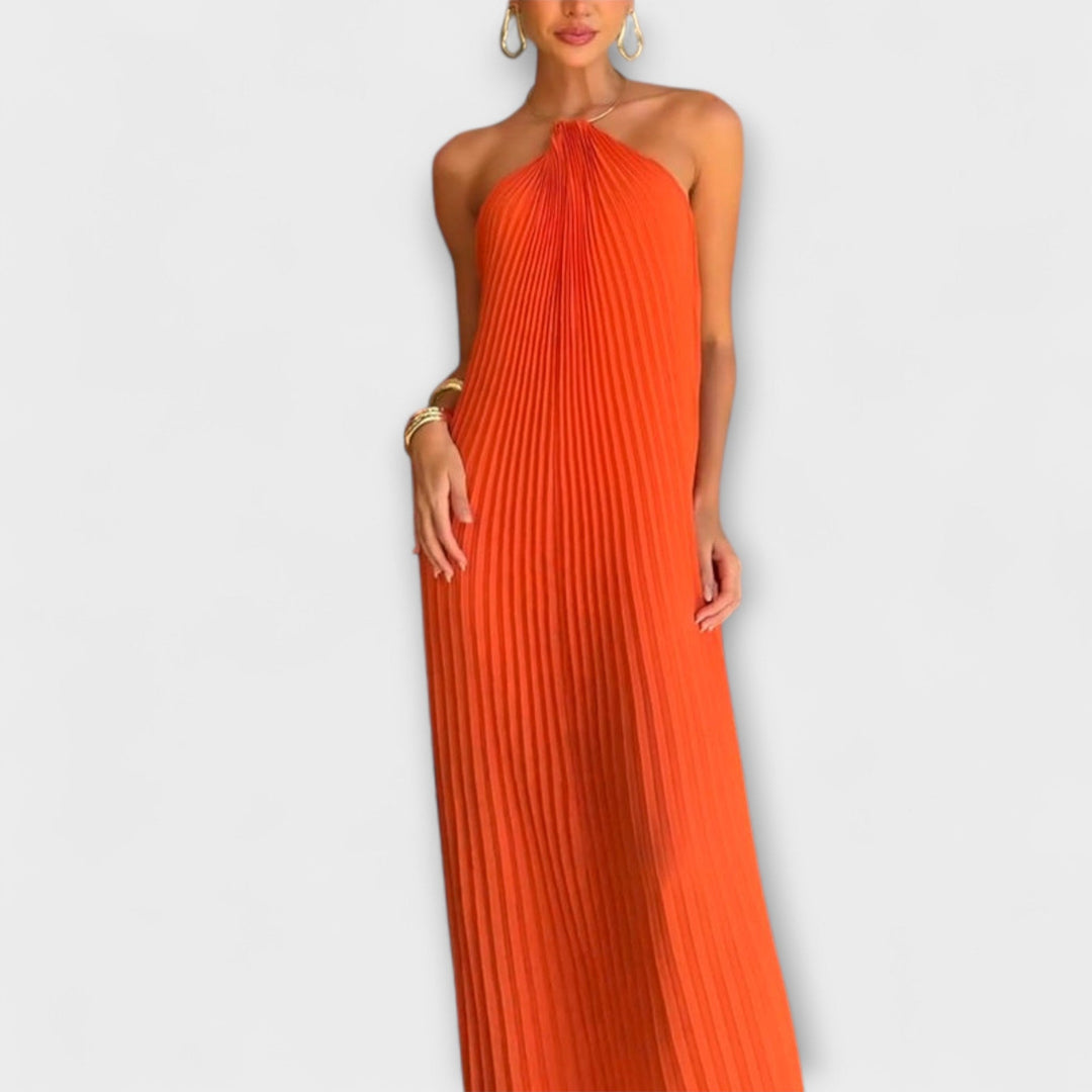 Poppy | Robe chic à encolure plissée