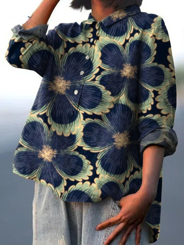 Annemarie | Blouse décontractée pour femme de style fleuri vintage