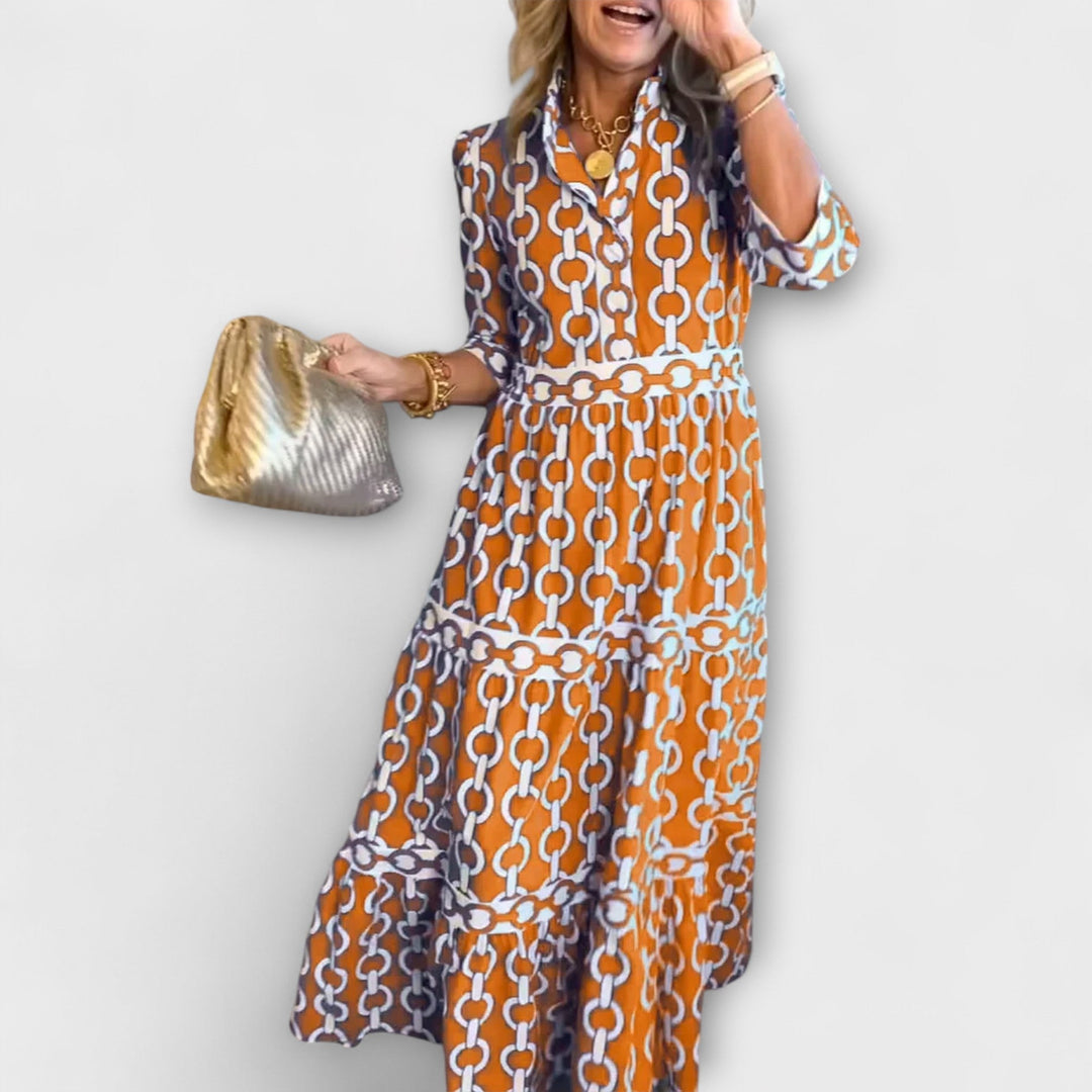 Juliette - Robe midi à motif de chaînes