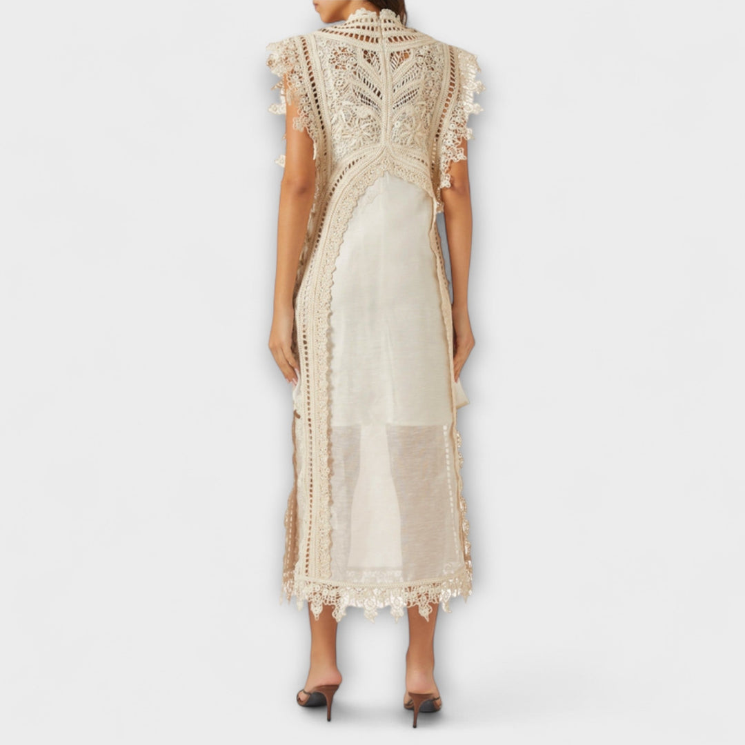 Mira | Robe maxi en organza ajouré tissé
