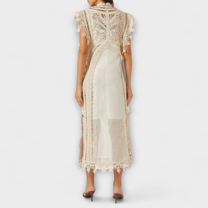 Mira | Robe maxi en organza ajouré tissé