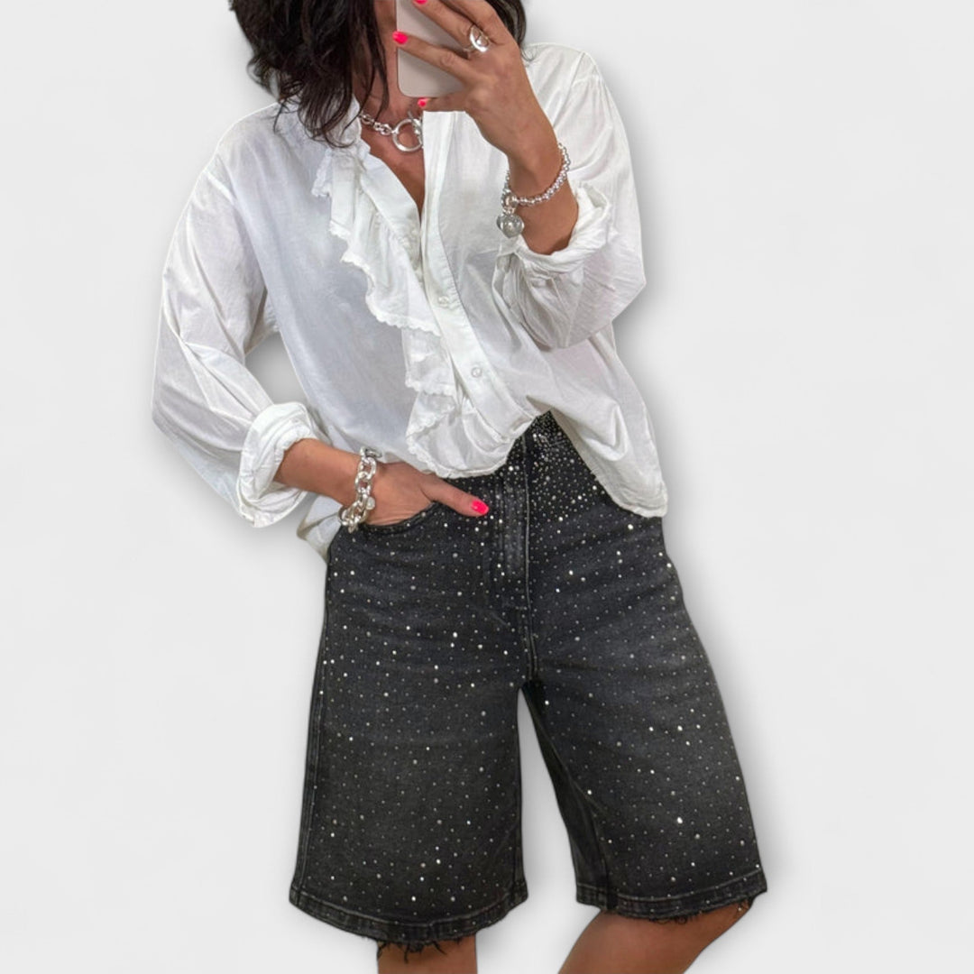 Amaris - Bermuda à ornements en strass