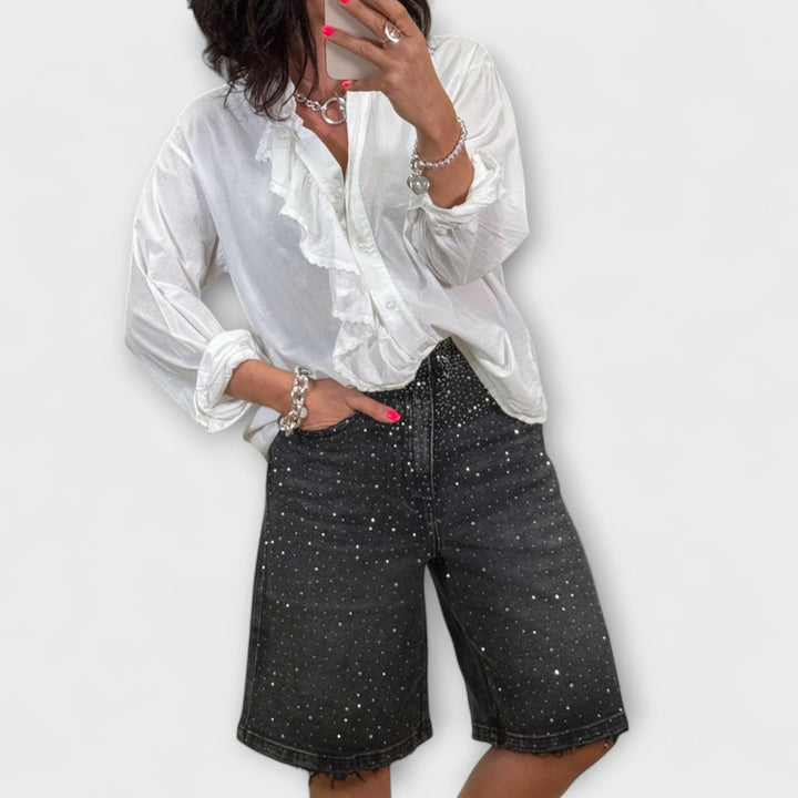 Amaris - Bermuda à ornements en strass