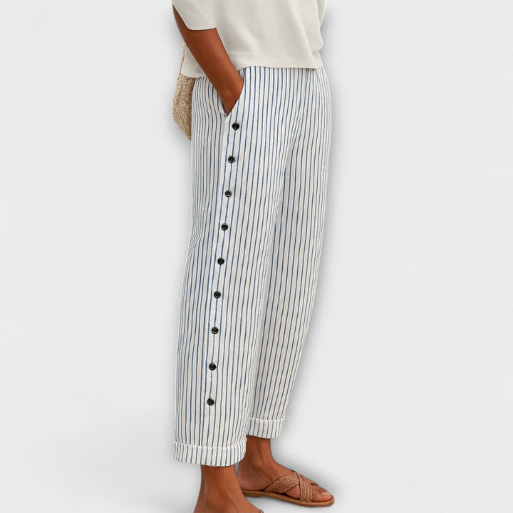 Rea - Pantalon de loisirs rayé et décontracté