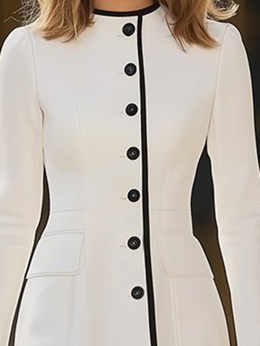 Ksenia | Robe midi à empiècement contrasté