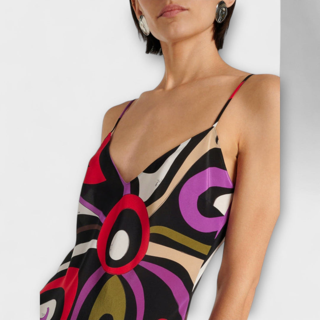 Daphne | Robe maxi à imprimé marbre