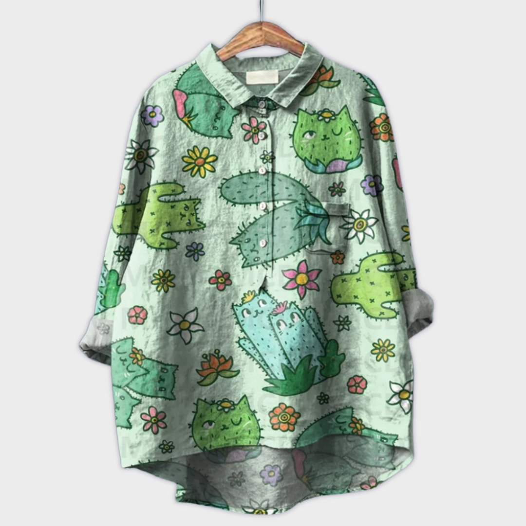Magdalena - Blouse faite main pour femme à design floral