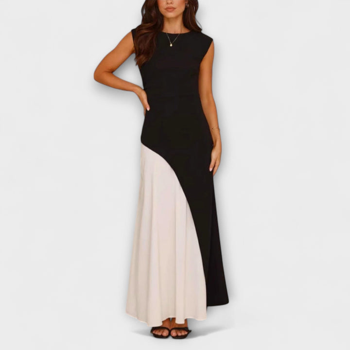 Isabel | Robe cintrée monochrome colorblock