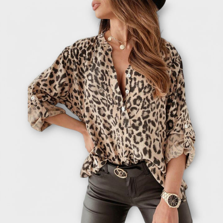 Clara - Blouse tendance à motif léopard