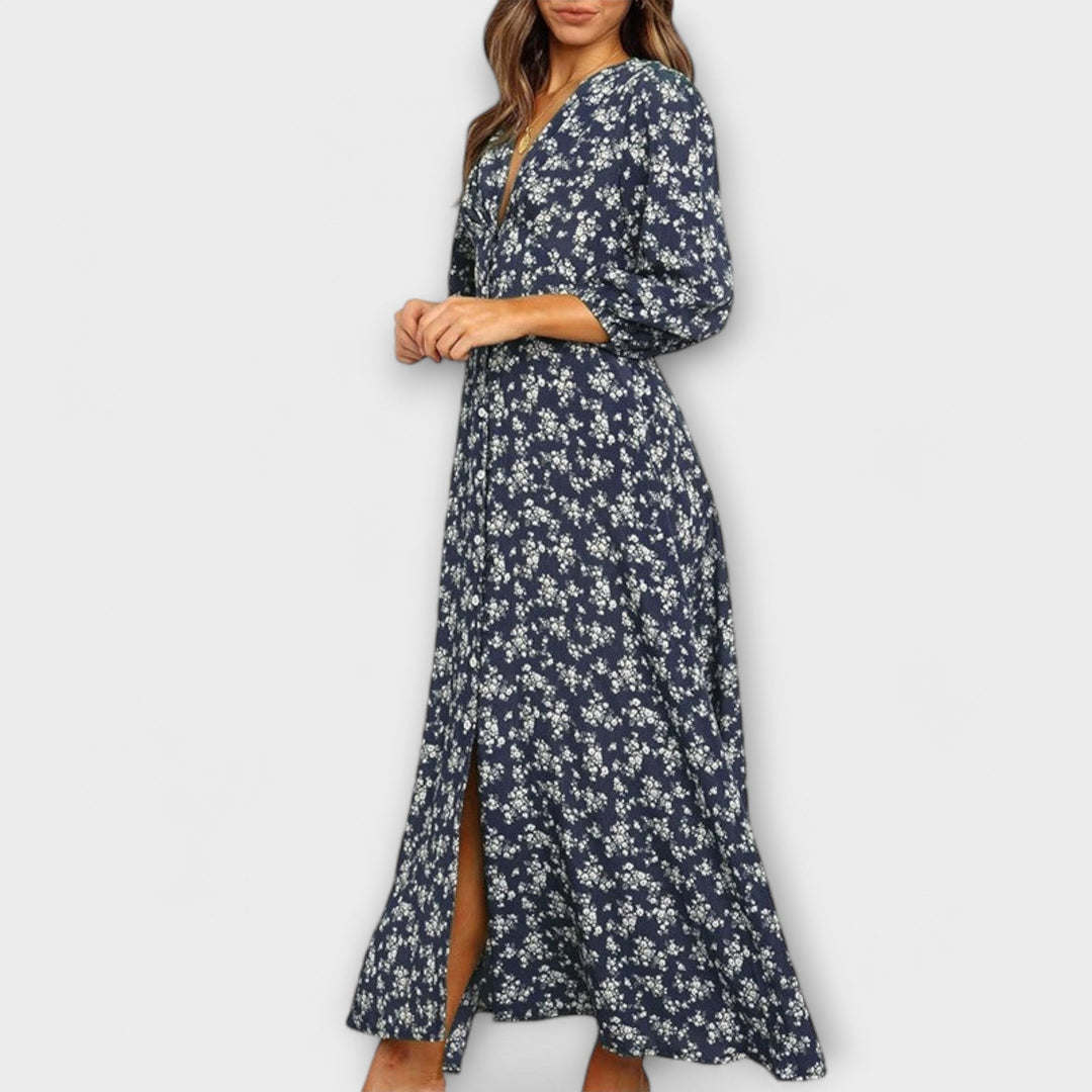 Robe maxi à motif fleuri pour femme
