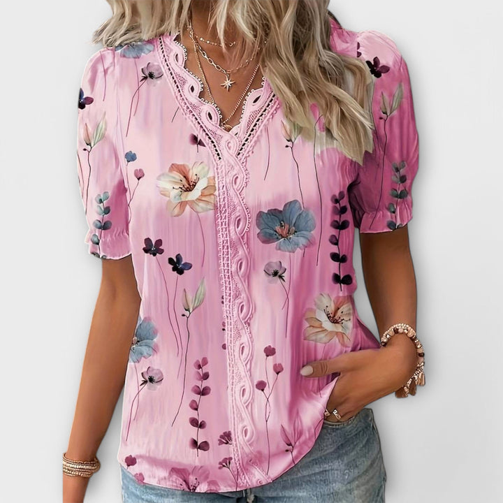 Emily - Blouse tendance à col pointu