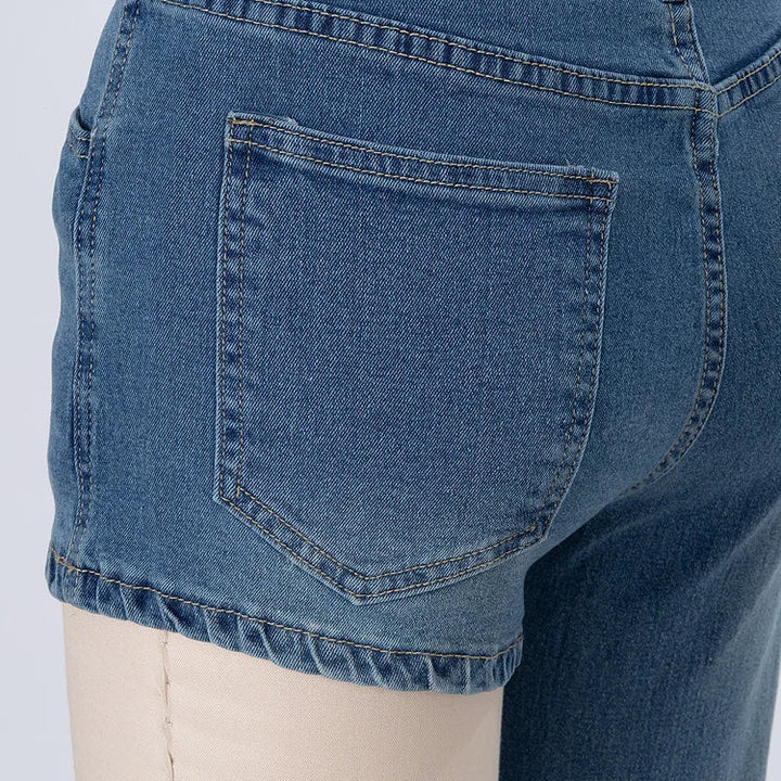 Astra - Short asymétrique tendance en denim à bretelle unique