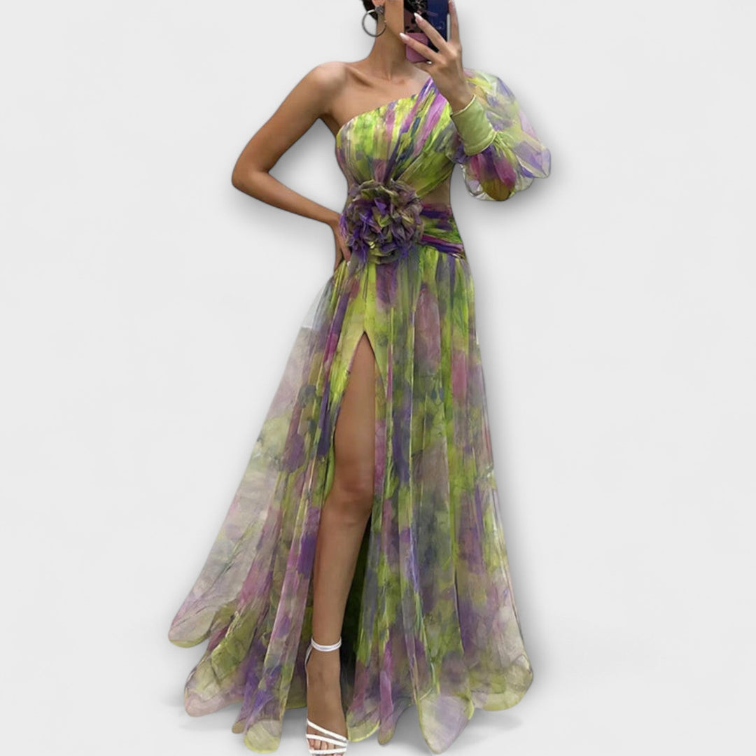 Minna | Robe maxi asymétrique Amelie