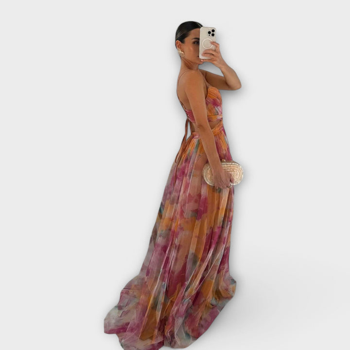 Annai | Robe maxi en mesh élégante et ajustée