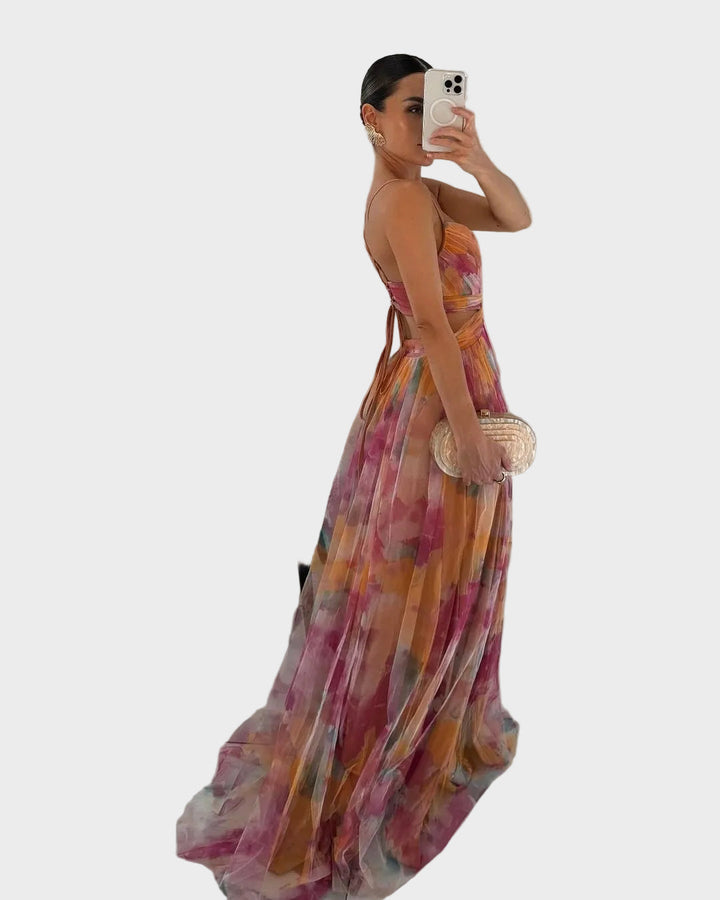 Jasmina | Robe en mousseline à bretelles ajustables