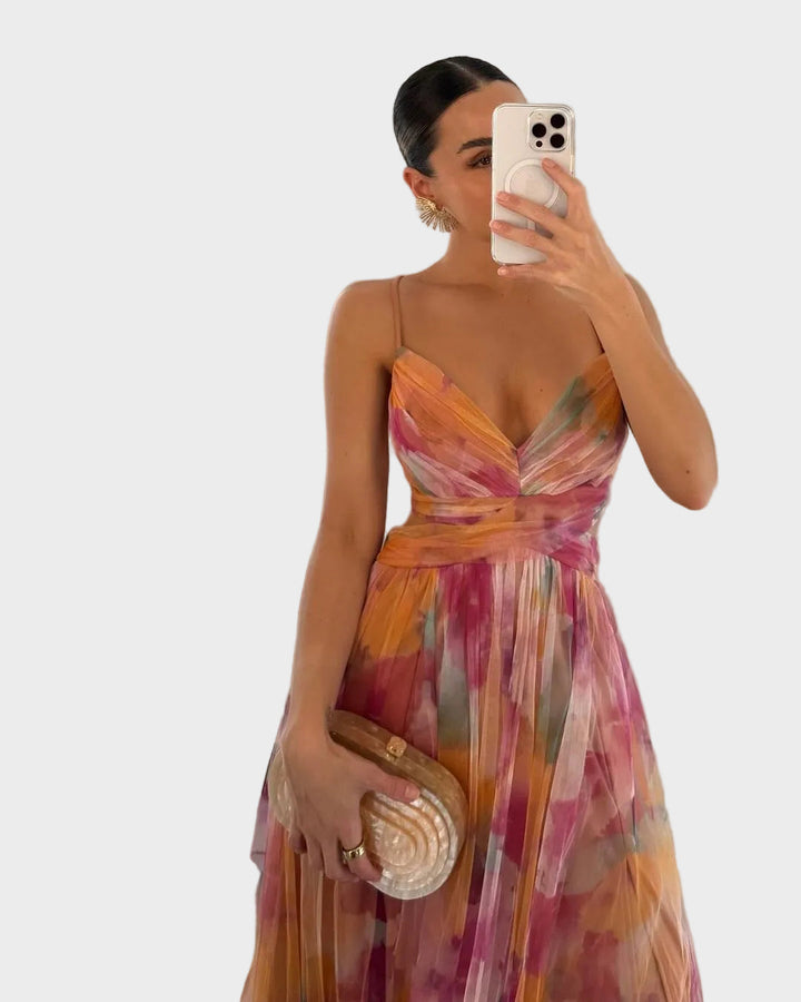 Jasmina | Robe en mousseline à bretelles ajustables