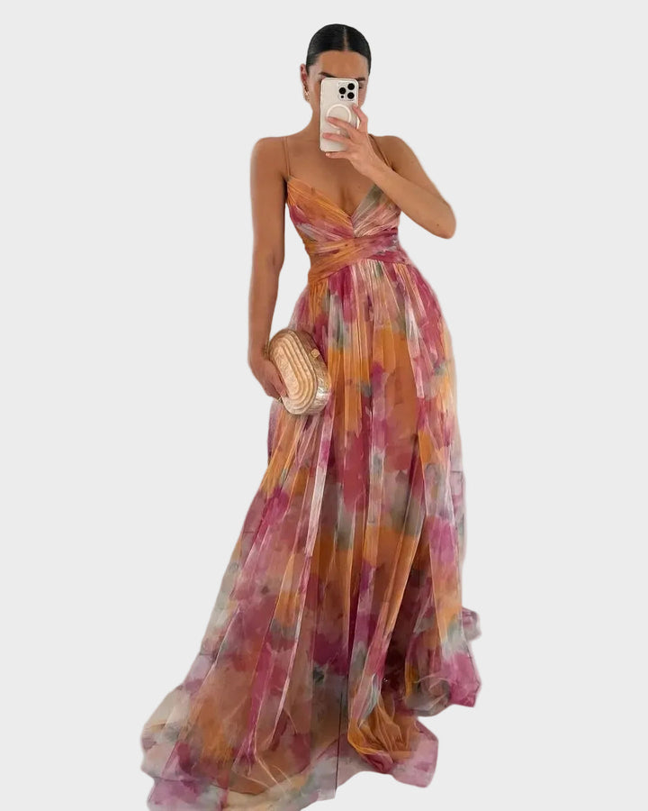 Jasmina | Robe en mousseline à bretelles ajustables