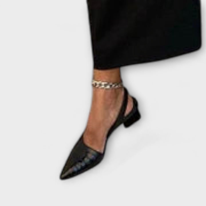 Bethany - Slingbacks asymétriques à talons épais