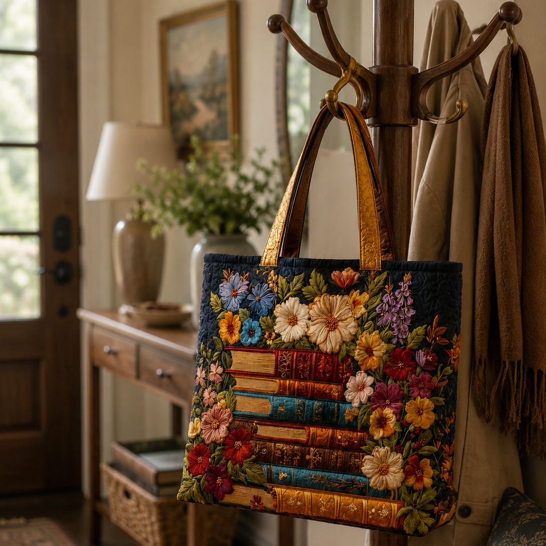SAC MATELASSÉ | FLORAL ET LIVRES