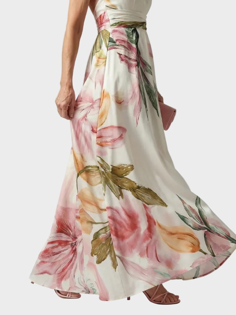 Emilia | Robe maxi à col licou et imprimé floral
